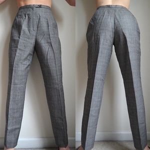vintage grey 100% wool high waisted trousers from harvé benard